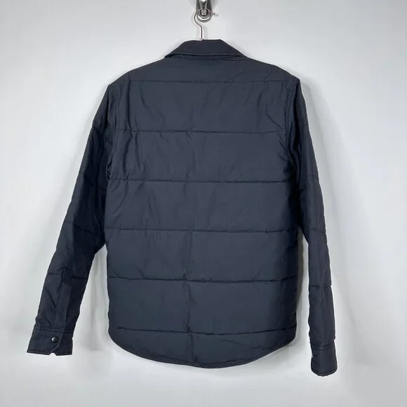 Madewell Quilted Shirt Jacket Shacket Black Coal Small #A1166